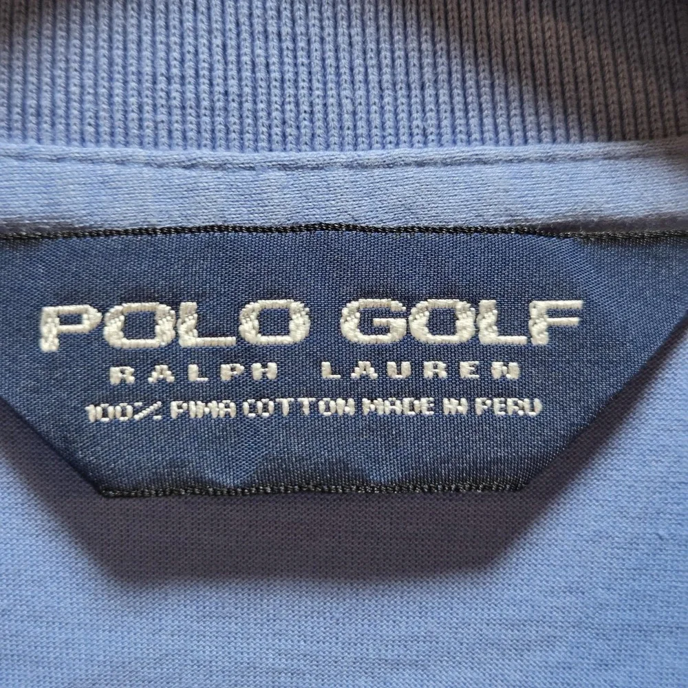 Polo‎ Golf Ralph Lauren Polo Shirt Mens L Blue Short Sleeve Roanoke Country Club